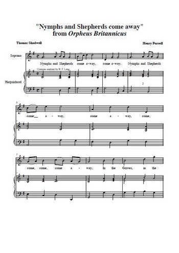 Nymphs and Shepherds come away Partitions gratuites